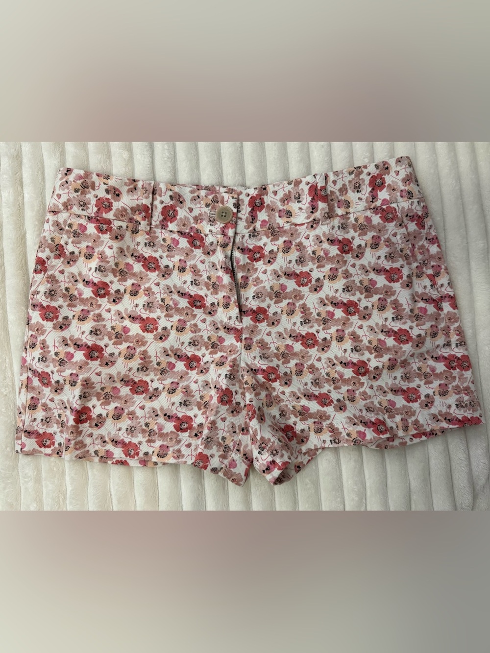 LOFT Floral Pink and Cream Shorts